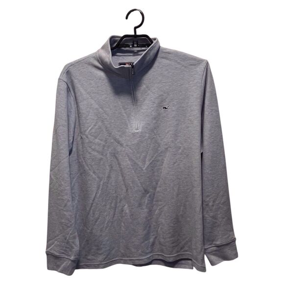 Vineyard Vines Mens Size XLARGE 1/4 Zip Pullover Sweater Cotton Blend Light Blue - Picture 2 of 10